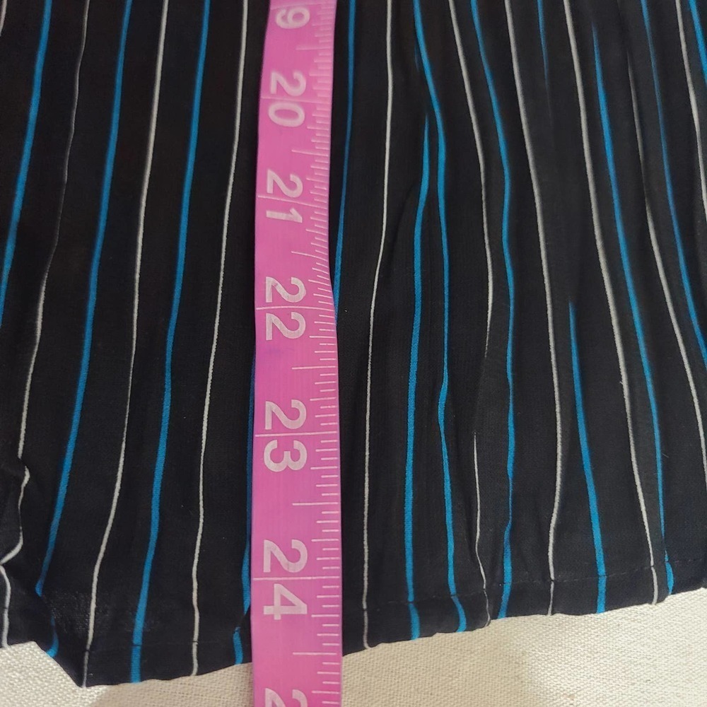 Fred David Stretch Button Front Blouse Short Slee… - image 8